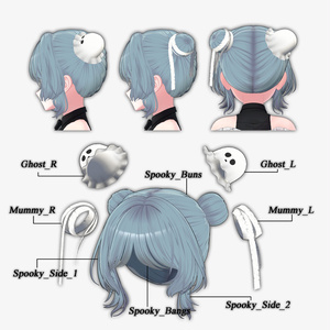 [VRC 髪型] Spooky Buns(8アバター対応) 缩略图 6