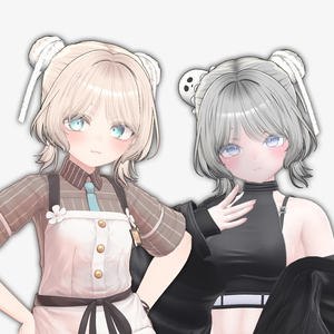 [VRC 髪型] Spooky Buns(8アバター対応) 缩略图 3