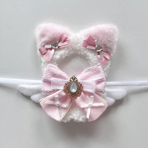 赤］にじぱぺっと ぬい服 ぬい帽子 ネコ耳 ヘッドドレス 10cm