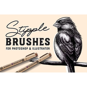 Stipple Brush Set｜Photoshop＆Illustrator対応 点描（ドット）ブラシ62種