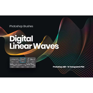 Digital Linear Waves｜Photoshop用テクノ系ラインブラシ10種