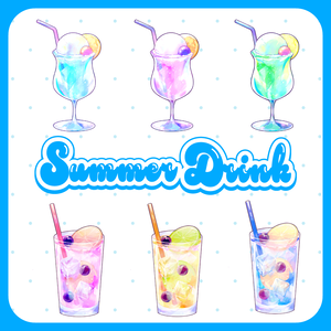 夏のしゅわしゅわドリンク素材