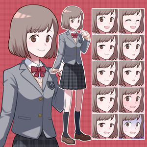 立ち絵素材05：ボブカット女子生徒