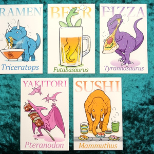 ポストカード「恐竜×グルメ」５枚セット