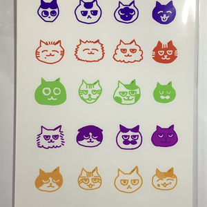 ハーフカットシール　いろんな猫