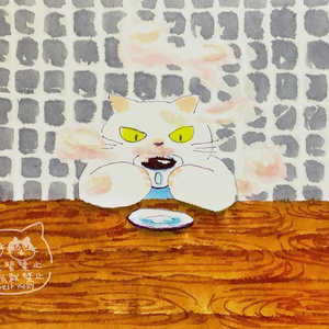 アナログ原画　ホットコーヒー　※フレームなし