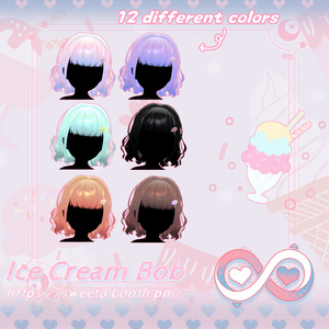【8アバター対応】·Ice Cream Bob·アイスクリームボブ·髪型· 缩略图 6