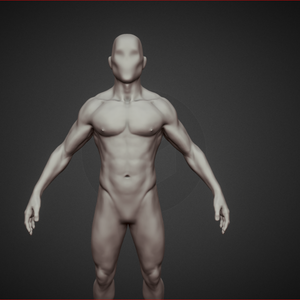 男性ボディベースメッシュ（ハイポリ）3Dキャラクター3DモデルVRChat Male body base mesh (high poly) 3D Characters 3D Model VRChat