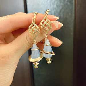 再再再販 FF14 月 レアチェコガラス メネフィナ ピアス イヤリング