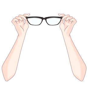 【配信者向け】黒縁眼鏡素材