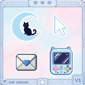 ✦︎ボイスギミック付✦︎ Pixel Hairpin Set 〜話すと光るギミック付き〜 缩略图 3