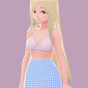 VRoid plaid blue skirt ブルーチェック柄スカート