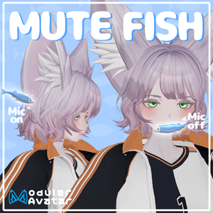 [MA対応]ミュートすると口にくわえる魚！ギミック