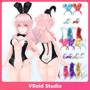 【#VRoid 全7色 逆逆バニー】半透明バニーガール Translucent Bunny Girl
