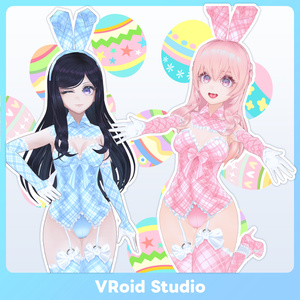 【#VRoid 10Color】フリル&チェッカードバニー Frill checkered Bunny Girl