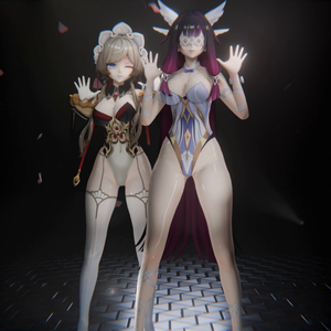 3Dモデル-Columbina+Sandrone