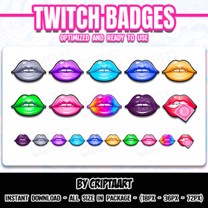 Twitchサブバッジ】セクシーリップセット...