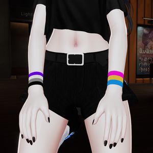 【VRChat / Mayo Base】Pride Wristbands (Ace & Pan) - Low Poly