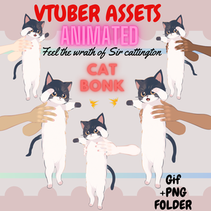 Long Cat Bonk Gif-Twitch Redeem| Animated Vtuber hand asset | Twitch Asset |Twitch redeem 【VTuber素材】小物を持つ手, アニメーション Vtuber アセット