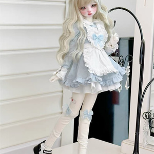 1/6ドール服 3点セット ダブルガーゼワンピース・ドロワーズ・ヘッド