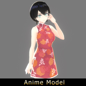 【Anime Character】Female008 (Cheongsam/Unity 3D)