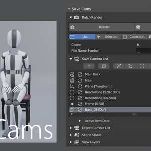 【Save Cams】カメラ情報の保存・再読み込み、一括レンダリングできるアドオン【Blenderアドオン】