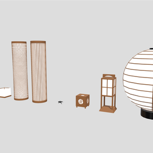 行灯(あんどん)セットLow-poly