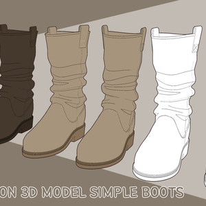 WEBTOON 3D MODEL SIMPLE BOOTS (.cs3o)(クリスタ用素材)