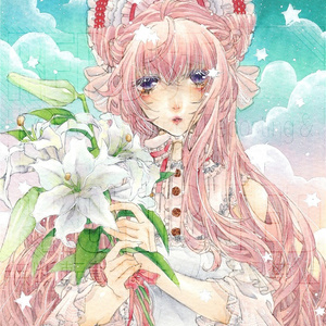 手描きイラスト オリジナル 創作 原画 女の子 花 プルメリア 紫陽花 ポスカ Amazon.co.jp: 手描きイラスト オリジナル 創作 原画 女の子 花