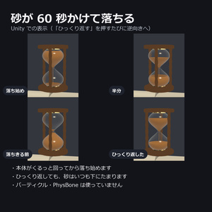 【VRChat】ひっくり返せる砂時計 ― 砂がさらさら落ちる（MA対応・木の台座） 缩略图 3