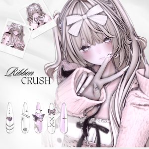 【VRC想定/50アバター対応】【MA対応】　🎀Ribbon Crush Nail🎀