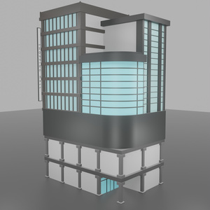 ビル 商業ビル【blender / obj】3D