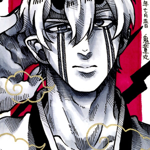 [Original drawing for a doodle postcard] Kidomaru (without bandana)
