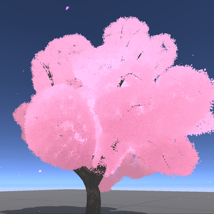揺れる桜の木