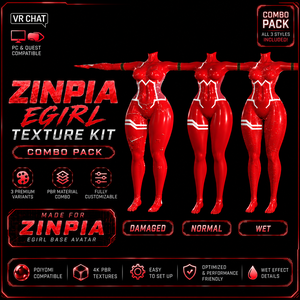 VRChat Zinpia Egirl Base Bodysuit Outfit 6 Combo Pack