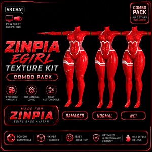 VRChat Zinpia Egirl Base Bodysuit Outfit 6 Combo Pack