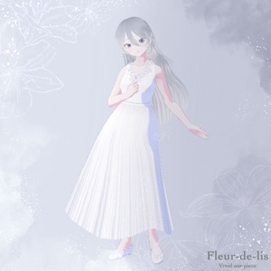【VRoid服・靴】白ワンピ fleur-de-lis