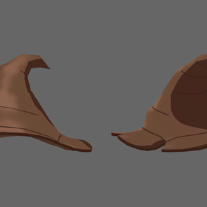 3D model - Leather Wizard Hat with physics