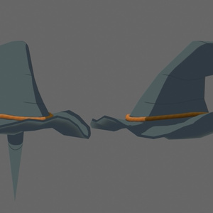 3D model - Long Wizard Hat with physics