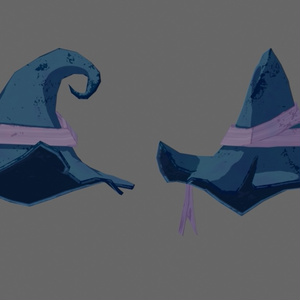 3D model - Old Wizard Hat with physics