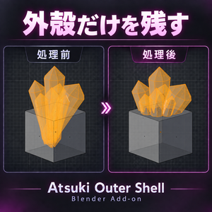 外殻だけ残す Atsuki Outer Shell 【Blenderアドオン】
