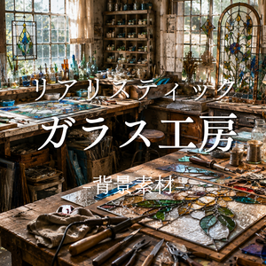 ガラス工房　１０枚＋２枚入り！｜ファンタジー｜魔法｜配信・ゲーム背景素材【16:9】