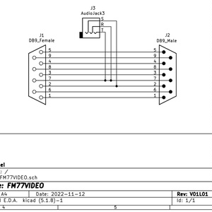 FM77VIDEO FM-77からコンポジットビデオ信号を取り出すアダプタ