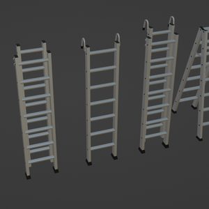 【３Dモデル_FBX】はしご/脚立6種セット