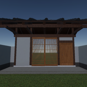 【３Dモデル_FBX】日本屋敷の門