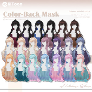 【19 avatars】【VRChat Hair】Flatbangs Butterfly Longhair 缩略图 18