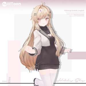 【19 avatars】【VRChat Hair】Flatbangs Butterfly Longhair 缩略图 6