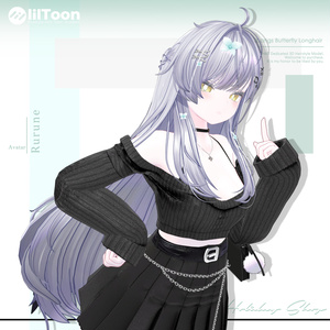【19 avatars】【VRChat Hair】Flatbangs Butterfly Longhair 缩略图 30