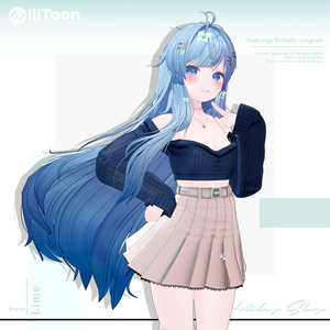 【19 avatars】【VRChat Hair】Flatbangs Butterfly Longhair 缩略图 7