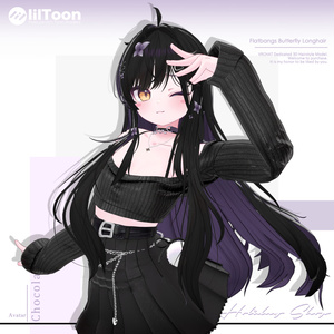 【19 avatars】【VRChat Hair】Flatbangs Butterfly Longhair 缩略图 3
